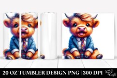 Cute Baby Highlandcow Excited, Transparent 20 Oz Tumbler Product Image 1