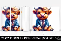 Cute Baby Highlandcow Excited, Transparent 20 Oz Tumbler Product Image 1