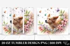 Tumbling Dog with Spring Petals | 20 Oz Tumbler Product Image 1