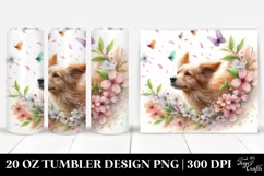 Tumbling Dog with Spring Petals | 20 Oz Tumbler Product Image 1