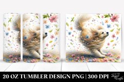 Tumbling Dog with Spring Petals | 20 Oz Tumbler Product Image 1