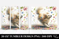 Tumbling Dog with Spring Petals | 20 Oz Tumbler Product Image 1
