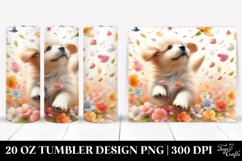 Tumbling Dog with Spring Petals | 20 Oz Tumbler Product Image 1