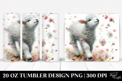 20 Oz Tumbler Sublimation | Spring Petals Lamb Tumbling in Product Image 1