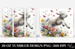 20 Oz Tumbler Sublimation | Spring Petals Lamb Tumbling in Product Image 1