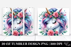 Cute Unicorn Expressive Face | 20 oz Tumbler Product Image 1