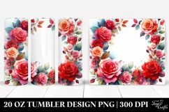 Vibrant Abstract RED ROSES | 20 Oz Tumbler Product Image 1