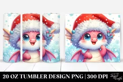 Excited Pastel Dragon with Santa Hat 20 Oz Tumbler Product Image 1