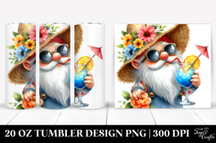 Whimsical Gnome Drinking a Cocktail 20 Oz Tumbler Product Image 1