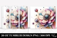 Abstract Pastel Anemone, Transparent 20 Oz Tumbler Product Image 1