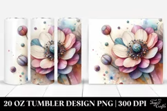 Abstract Pastel Anemone, Transparent 20 Oz Tumbler Product Image 1