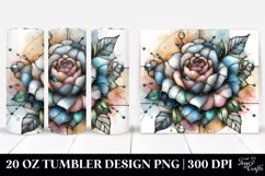 Stained Rose Watercolor Splash | 20 Oz Tumbler Product Image 1