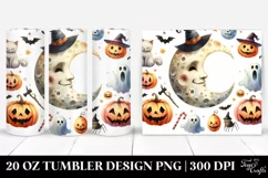 Watercolor Funny Halloween Moon 20 Oz Tumbler Product Image 1