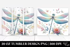 Colorful Pastel Dragonflyfloral | 20 Oz Tumbler Product Image 1