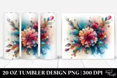 Abstract Pastel Wooden Carnation, Transparent 20 Oz Tumbler Product Image 1