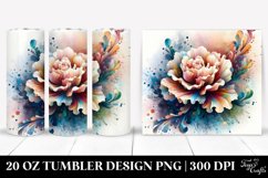 Abstract Pastel Wooden Carnation, Transparent 20 Oz Tumbler Product Image 1