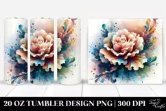 Abstract Pastel Wooden Carnation, Transparent 20 Oz Tumbler Product Image 1