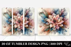 Abstract Pastel Wooden Carnation, Transparent 20 Oz Tumbler Product Image 1