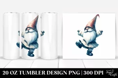 Retro Dancing Gnome Clipart, Transparent 20 Oz Tumbler Product Image 1