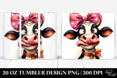 Crazy Funny Cow Portrait with Goofy Smile | 20 Oz Tumbler Product Image 1
