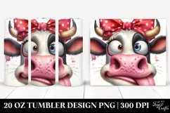 Crazy Funny Cow Portrait with Goofy Smile | 20 Oz Tumbler Product Image 1