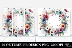 Colorful Floral Frame with Wild Flowers | 20 oz Tumbler Product Image 1