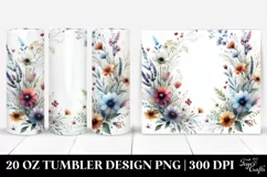 Colorful Floral Frame with Wild Flowers | 20 oz Tumbler Product Image 1