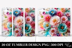 20 Oz Tumbler Sublimation | Colorful Peonies with Floral Product Image 1
