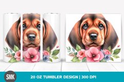Watercolor Cute Baby Bloodhound | 20 oz Tumbler Product Image 1
