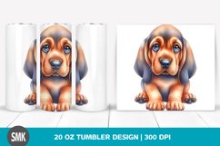 Watercolor Cute Baby Bloodhound | 20 oz Tumbler Product Image 1