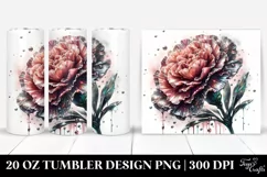 20 Oz Tumbler Sublimation | Shiny Carnation with Metallic Product Image 1
