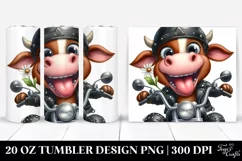 Excited Cow Biker Hat | 20 Oz Tumbler Product Image 1
