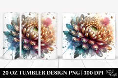 20 Oz Tumbler Sublimation | Shiny Chrysanthemum with Product Image 1