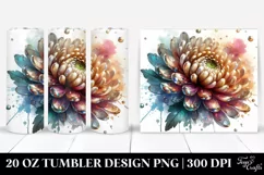 20 Oz Tumbler Sublimation | Shiny Chrysanthemum with Product Image 1