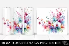 Vibrant Watercolor Orchid Abstract | 20 oz Tumbler Product Image 1