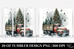 Watercolor Truck with Christmas Trees 20 Oz Tumbler Product Image 1
