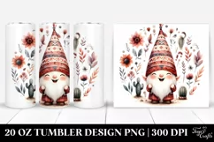 Boho Excited Gnome Tumbler | 20 Oz Tumbler Product Image 1
