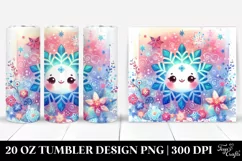 Retro Snowflake Digital Painting | 20 oz Tumbler Product Image 1