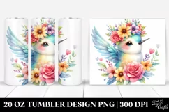 Watercolor Cute Hummingbird 20 Oz Tumbler Product Image 1
