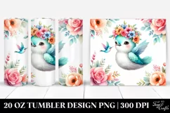 Watercolor Cute Hummingbird 20 Oz Tumbler Product Image 1