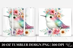 Watercolor Cute Hummingbird 20 Oz Tumbler Product Image 1