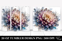 20 Oz Tumbler Sublimation | Shiny Chrysanthemum with Product Image 1