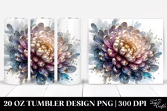 20 Oz Tumbler Sublimation | Shiny Chrysanthemum with Product Image 1
