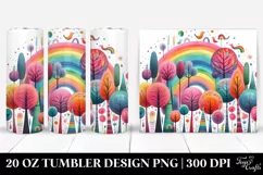 Colorful Whimsical Rainbow Trees | 20 Oz Tumbler Product Image 1