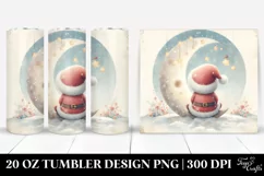 Vintage Santa on Moon Digital Painting | 20 oz Tumbler Product Image 1