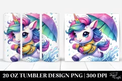 cute Unicorn Running Watercolor Clipart Product Image 1