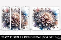 20 Oz Tumbler Sublimation | Colorful Floral Splash | Wooden Product Image 1