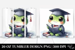 Cute Baby Frog Graduation Cap | 20 oz Tumbler Product Image 1