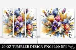 Vibrant Bouquet Gold Foil Iris | 20 Oz Tumbler Product Image 1