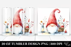 Simple Watercolor Whimsical Gnome | 20 oz Tumbler Product Image 1